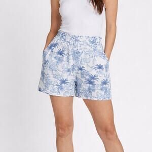 NEW Taylor Tillman Womens Shelby Short Medium Blue White Tropical Preppy